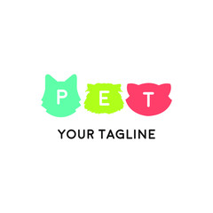 Pet shop logo template. Pet shop or store signboard. icon illustration with the concept of pet care