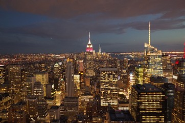 Fototapeta premium Nocny widok na Nowy Jork