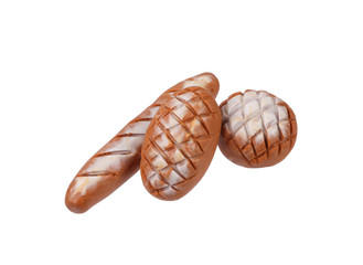 baguette model from japanese clay on white background