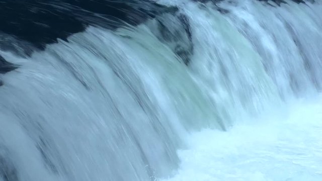 Waterfall with jumping fish