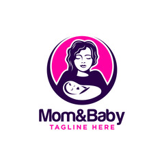 Mother and Baby Logo Images Stock Vectors