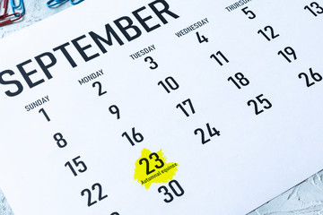 Autumnal equinox. September Equinox 2019