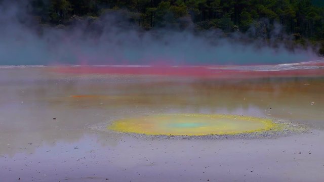 Steam coming out of hot spring