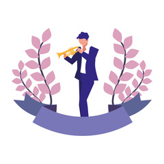 musician man trumpet playing instrument