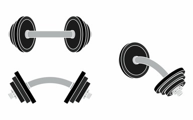 Dumbbell, simple and colored.