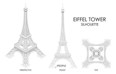 Fototapeta na wymiar Eiffel Tower. Different design.