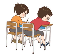 Fototapeta premium 元気のない生徒 2人