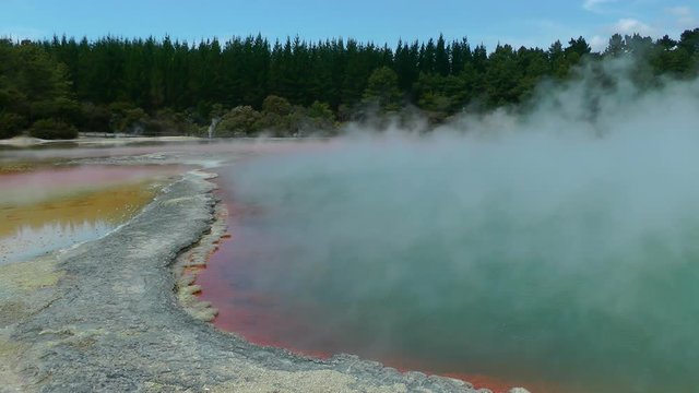 Steam coming out of hot spring