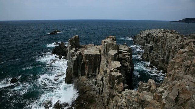Waves strikes on rocky coastline,&nbsp;Awara,&nbsp;Ishikawa&nbsp;Prefecture, Japan