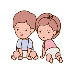 Isolated baby boy and girl design