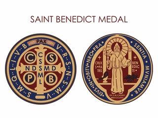 Saint Benedict Medal - obrazy, fototapety, plakaty