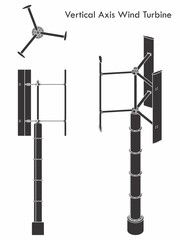 Obraz premium Vertical Axis Wind Turbine colored