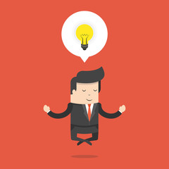 Businessman get a great idea. Business idea concept. Flat cartoon style. Vector illustration.