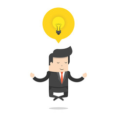 Businessman get a great idea. Business idea concept. Flat cartoon style. Vector illustration.