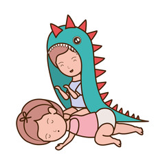 Isolated baby boy and girl design