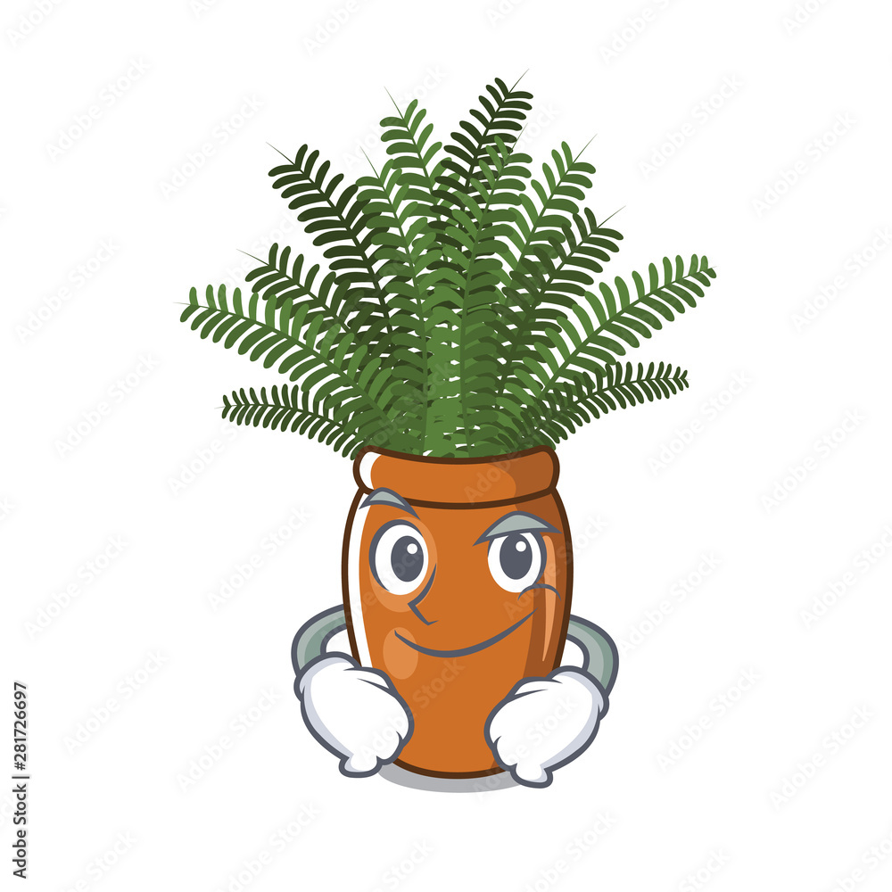 Sticker Smirking boston fern isolated with the character