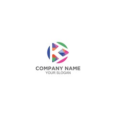 K Digital Colorfull Logo Design Vector