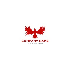 Red Phoenix Logo Design Vector