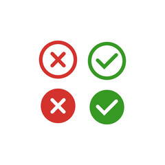 Check and Cross Symbol Icon Vector Design Illustration