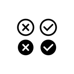 Check and Cross Symbol Icon Vector Design Illustration