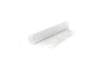white bandage roll isolated on white background