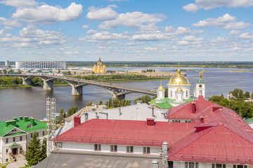 Nizhny Novgorod view of the monastery, confluence of riviers, Russia