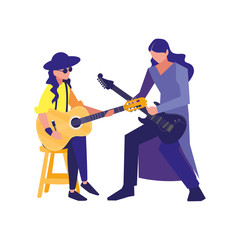 two male musicians musical instruments