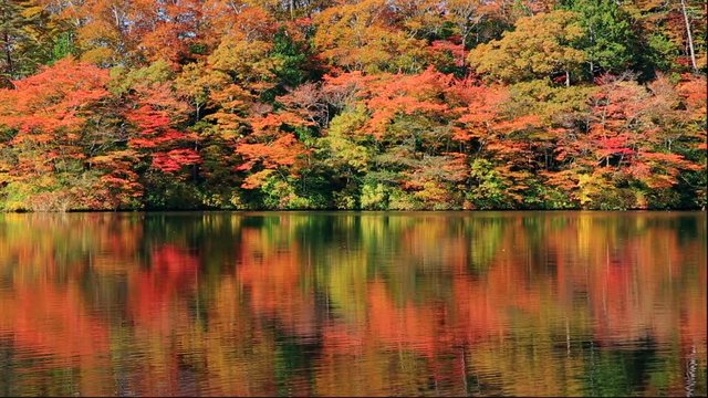Lake Juniko in autumn, Fukaura, Aomori Prefecture, Japan