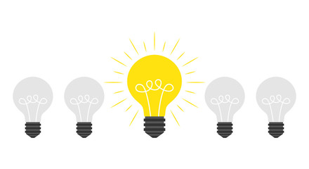 Creative idea concept. Light bulb. Vector illustration.