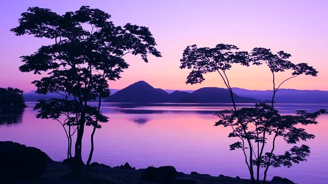 Lake Toya at sunrise, Japan