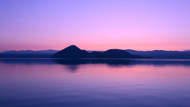 Lake Toya at sunrise, Japan
