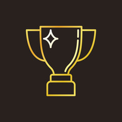 Trophy Cup vector concept colorful linear icon or symbol on dark background