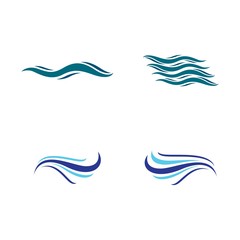Water wave logo vector icon illustration