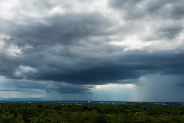 Fototapeta na wymiar thunder storm sky Rain clouds .
