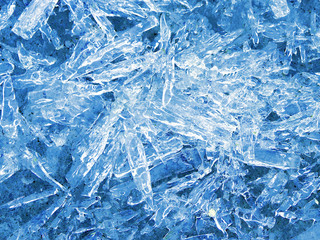 Blue ice abstract natural background