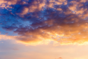 Naklejka na ściany i meble .colorful dramatic sky with cloud at sunset.