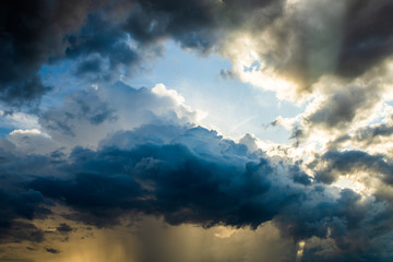 Obraz premium thunder storm sky Rain clouds .
