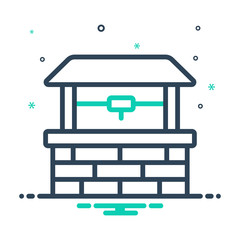 Naklejka premium mix icon for well 