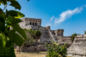 Tulum, Quintana Roo / Mexico - July 27 2019: This is the temples in in Tulum Mexico