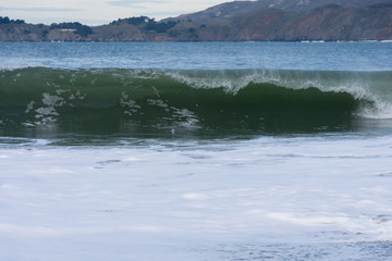 White ocean waves in San Francisco Bay