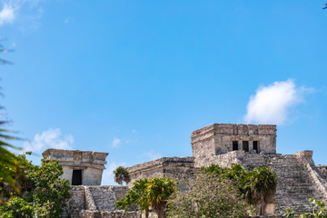 Tulum, Quintana Roo / Mexico - July 27 2019: This is the temples in in Tulum Mexico