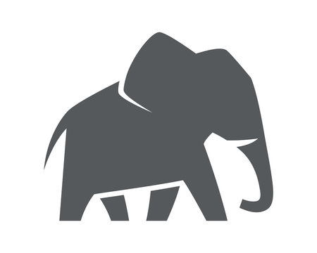Elephant symbol  isolated on white