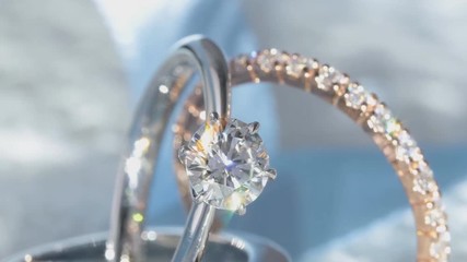 Beautiful view of the jewelry with sparkling diamonds. - Powered by Adobe