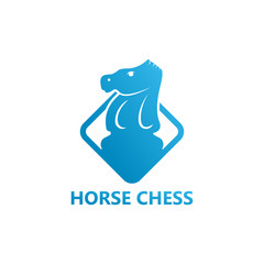 Horse Chess Logo Template Design Vector, Emblem, Design Concept, Creative Symbol, Icon
