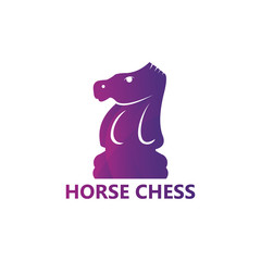 Horse Chess Logo Template Design Vector, Emblem, Design Concept, Creative Symbol, Icon