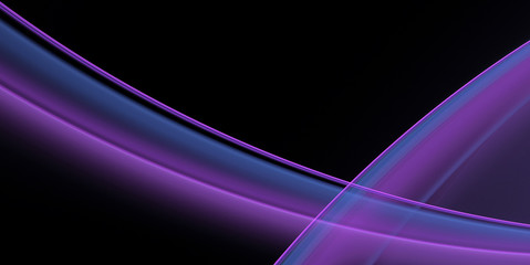 Neon  waves on a black background. Fractal art