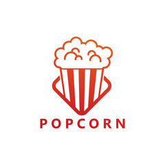 Popcorn Logo Template Design Vector, Emblem, Design Concept, Creative Symbol, Icon
