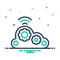 Fototapeta premium mix icon for cloud computing wifi 