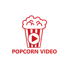 Popcorn Movie Logo Template Design Vector, Emblem, Design Concept, Creative Symbol, Icon