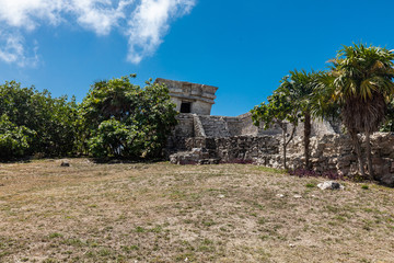 Tulum, Quintana Roo / Mexico - July 27 2019: This is the temples in in Tulum Mexico